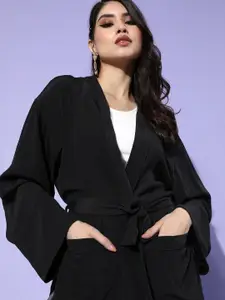 HERE&NOW Open Front Loose Fit Casual Blazer