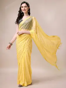 Indian Women Embellished Tasseled Silk Blend Saree