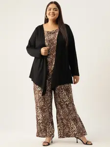 theRebelinme Plus Size Printed Longline Top with Palazzos