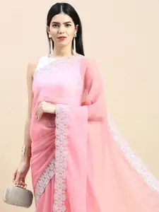 VISHNU WEAVES Sequinned Embroidered Saree