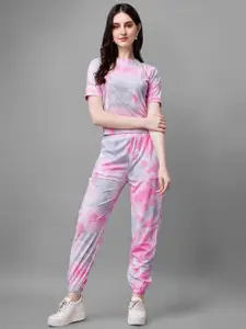 DL Fashion Printed Round Neck T-shirt & Joggers