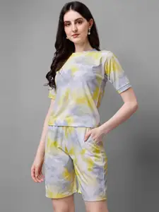 DL Fashion Printed Round Neck T-shirt & Shorts