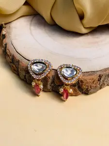 ABDESIGNS Gold-Plated Circular Studs Earrings