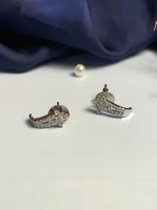 ABDESIGNS Silver-Plated Floral Studs Earrings