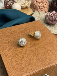 ABDESIGNS Gold-Plated Circular Studs Earrings