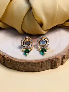 ABDESIGNS Gold-Plated Circular Studs Earrings