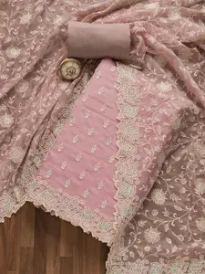 Koskii Embroidered Organza Unstitched Dress Material