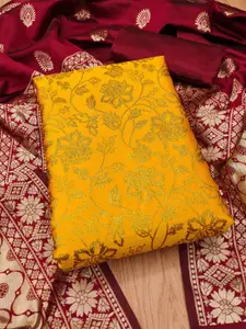 KALINI Floral Zari Woven Design Unstitched Dress Material
