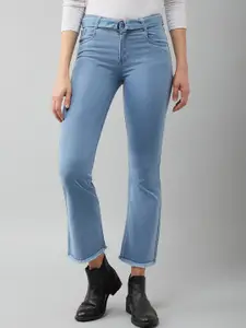 Miss Chase Women Blue Bootcut High-Rise Clean Look Stretchable Jeans