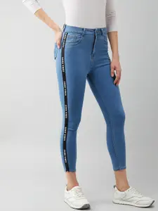 Miss Chase Women Blue Skinny Fit High-Rise Clean Look Stretchable Jeans