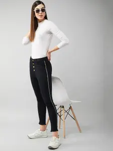 Miss Chase Women Black Skinny Fit High-Rise Clean Look Stretchable Jeans