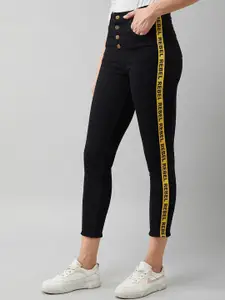 Miss Chase Women Skinny Fit High-Rise Side Stripe Stretchable Jeans