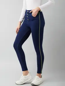 Miss Chase Women Skinny Fit High-Rise Side Stripe Stretchable Jeans