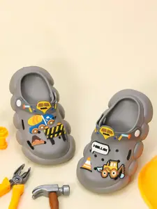 Yellow Bee Boys Tractor & Truck Applique Clogs