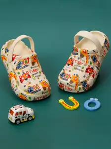 Yellow Bee Boys Printed Rubber Clogs