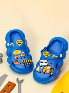 Yellow Bee Boys Tractor And Truck Applique Rubber Clogs