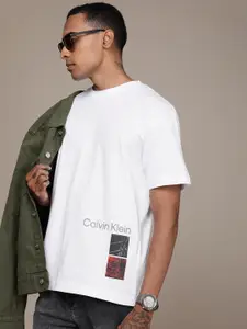 Calvin Klein Jeans Brand Logo Printed Drop-Shoulder Pure Cotton T-shirt