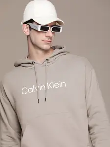 Calvin Klein Jeans Brand Logo Printed Hooded Pure Cotton Sweatshirt