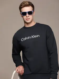 Calvin Klein Jeans Pure Cotton Brand Logo Printed Drop Shoulder Sleeves Sweatshirt