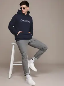 Calvin Klein Jeans Brand Logo Printed Pure Cotton Hooded Sweatshirt