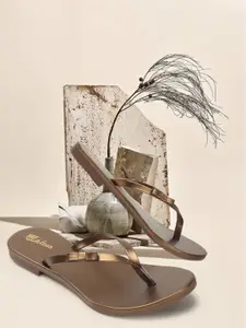 Picktoes Open Toe Flats With Bows