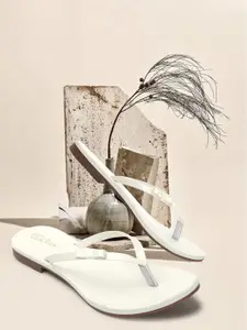 Picktoes Open Toe Flats With Bows