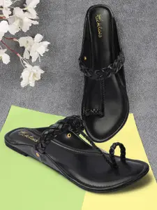 Picktoes Braided Strap One Toe Flats