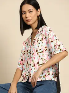 all about you Women Floral Printed Boxy Fit Casual Shirt