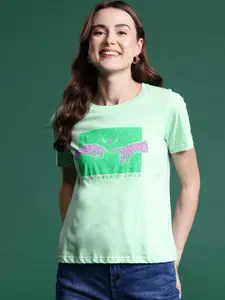 DressBerry Women Printed Pure Cotton T-shirt