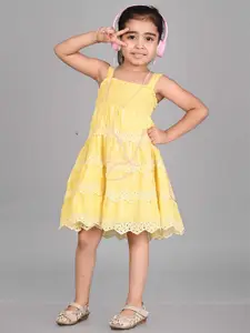 Creative Kids Girls Shoulder Straps Smocked Cotton Empire Dress