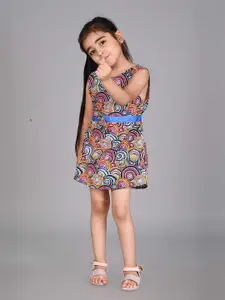 Creative Kids Girls Abstract Printed Cotton A-Line  Dress
