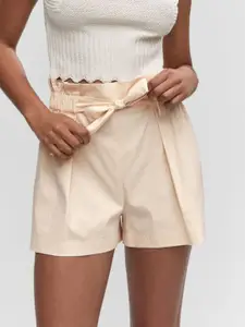 MANGO Women High-Rise Paperbag Shorts