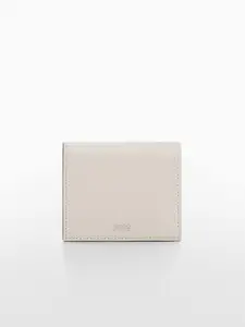 MANGO Women Brand Logo Embossed Detail Two Fold Wallet