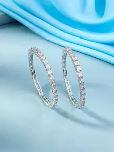 Yellow Chimes Set Of 2 Silver-Plated AD-Studded Bangles