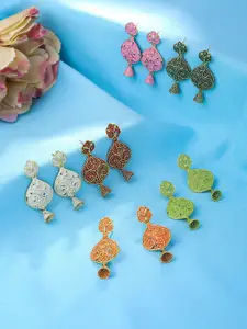 Yellow Chimes Set of 6 Contemporary Jhumkas Earrings