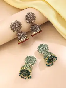 Yellow Chimes Set Of 2 Contemporary Jhumkas Earrings