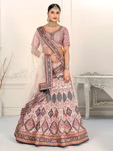 SAPTRANGI Printed Beads and Stones Ready to Wear Lehenga & Blouse With Dupatta