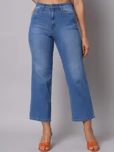 BAESD Women Flared High-Rise Light Fade Clean Look Cotton Non Stretchable Jeans