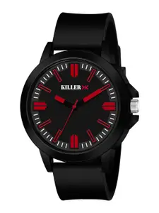Killer Men Printed Brass Dial & Regular Straps Digital Watch KL-9611-BK-RD