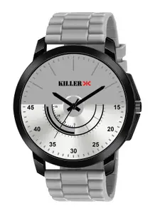 Killer Men Printed Brass Dial & Regular Straps Digital Watch KL-9400-GREY