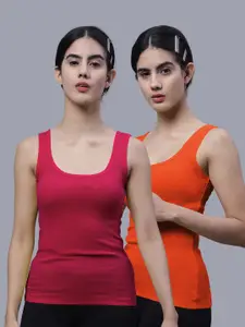 FBAR Pack Of 2 Scoop Neck Skin Friendly Cotton Tank Top