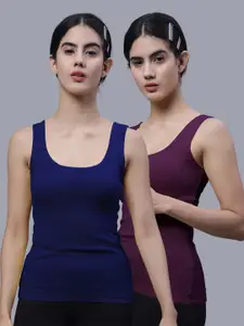 FBAR Pack Of 2 Scoop Neck Sleeveless Pure Cotton Tank Top