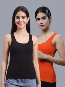 FBAR Pack Of 2 Sleeveless Ribbed Cotton Tank Tops