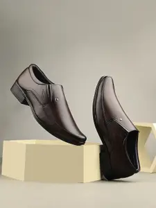 Azzaro Black Men Textured Formal Slip On Shoes