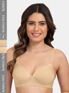Tweens Pack Of 2 With Half Coverage Heavily Padded T-shirt Bra With All Day Comfort