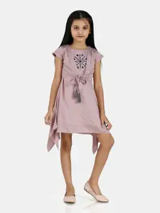 Peppermint Striped Embroidered A-Line Dress