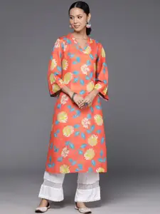 Varanga Floral Printed Flared Sleeves Kurta