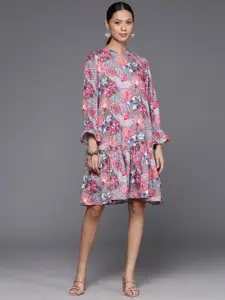 Varanga Floral Printed A-Line Dress