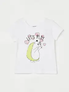 Juniors by Lifestyle Girls Graphic Printed Cotton T-shirt