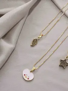 Ramdev Art Fashion Jwellery Pack of 3 Gold-Plated Necklace